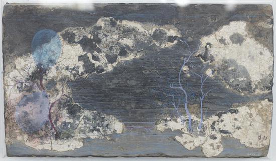 砖画-制造山水04，尺寸28-42cm，材质，古砖丙烯，年代2016