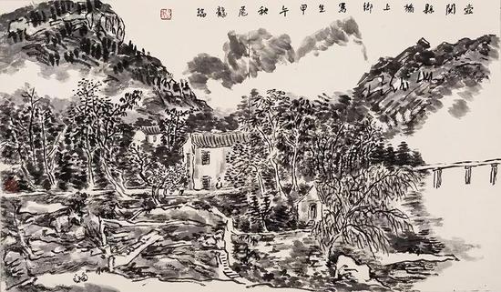 龙瑞 《太行写生组画之一》 38 x 67cm(写生)