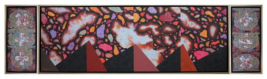 《中堂-1》70×260cm 布面丙烯综合材料 2015