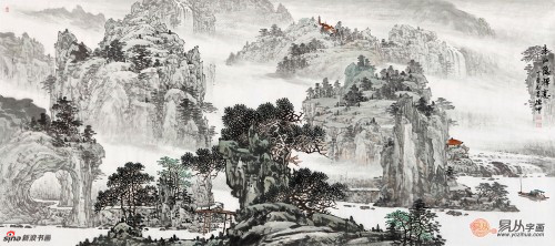 林德坤（精品）手绘原创山水画《春山隐禅意》