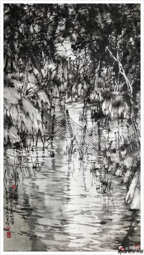 ▲ 42cm x 76cm 还记得吗,窗外那被月光染亮的池塘