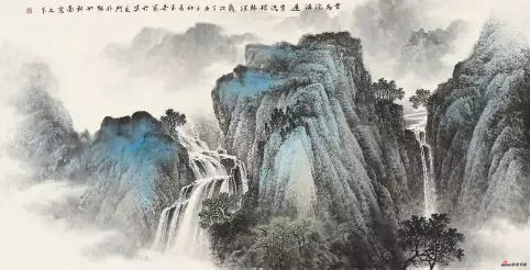 《云飞沧海远》 70cm×137cm 佘玉奇 江苏省中国画学会副会长