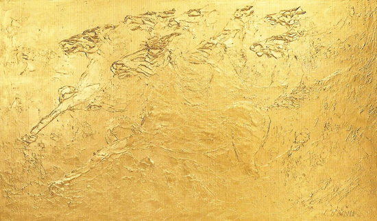金一泰作品:金马奔腾 184x118cm