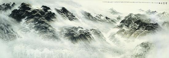 云壑烟林，许钦松，中国画，618x215cm，2008年