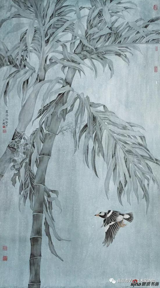 严璐 露滴铅粉节 180cm×92cm 中国画 2015年