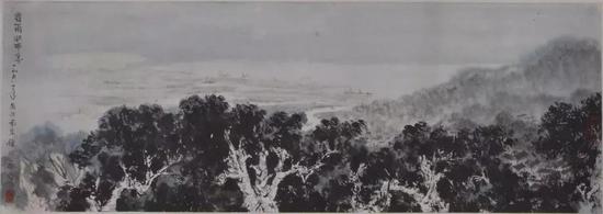 《喜雨兆丰年》 亚明 1961年 28×80cm 水墨设色 中央美术学院美术馆藏