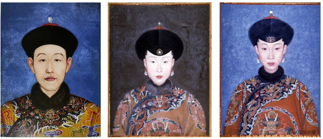 　　图片 法国吉美博物馆藏郎世宁绘与乾隆皇帝及后妃油画屏