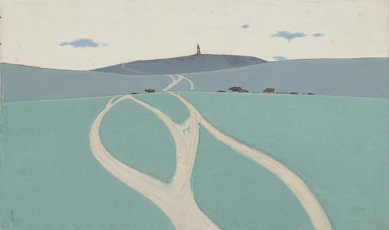 妥木斯，草原，61×100.5，布面油画，1981年 