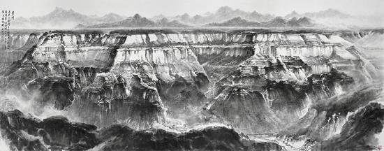 丰碑，中国画，240x600cm，2011年