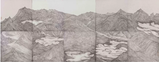 《云序》250×100cm,绢本水墨 2018