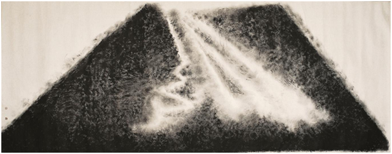 阎秉会,尊严,宣纸墨汁,364x146cm,2001