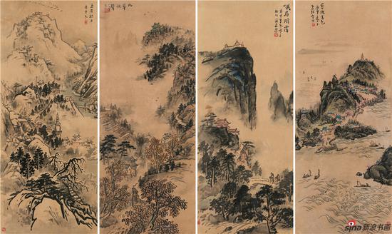 四大名山 50×21cm×4 1980年作