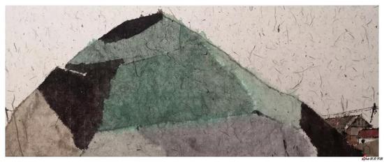 海晓龙 看山系列之一 水墨纸本设色 20×50cm 2018