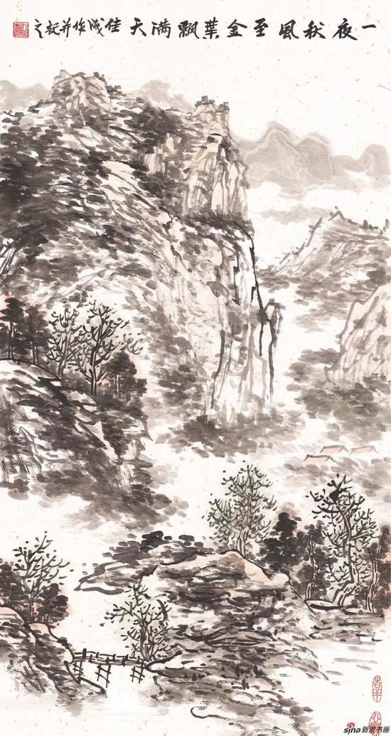 金葉飄滿天 段佳成 國畫