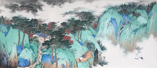 沂山高隐图45x102cm 常潇作品