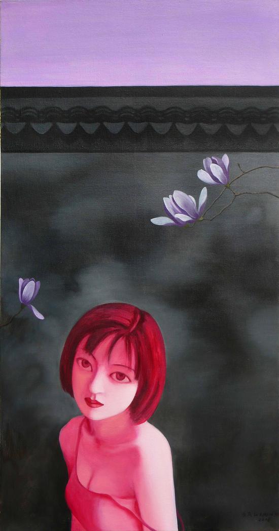 玉兰花开(08年)150x80cm