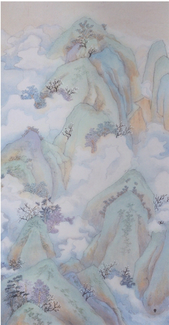 王轩睿（华东师范大学美术学院） 云起 纸本设色 136×68cm