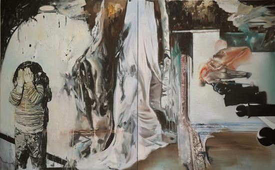 《默》 布面油画 240x150cm 2018年