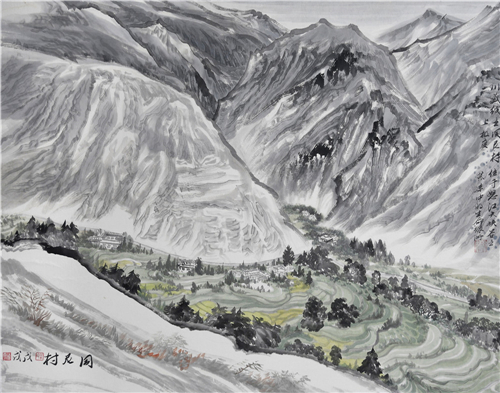 《同尼村》76×60cm 纸本 2018年