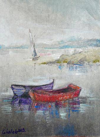 图为作品“两艘船”