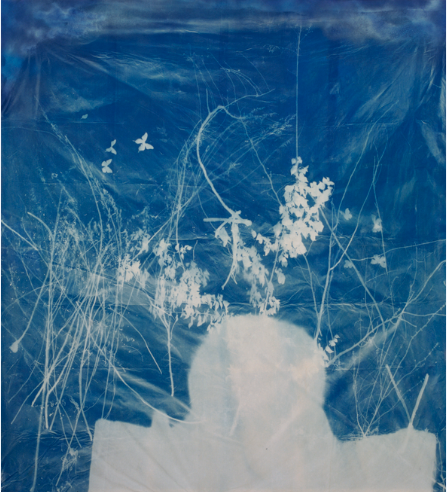 1号辽塔,Pagoda No. 1纯棉布蓝晒 Cyanotype on cotton 290X260cm 2010-5-20, 8.30 AM 上午8点30分，Changping 昌平 张大力