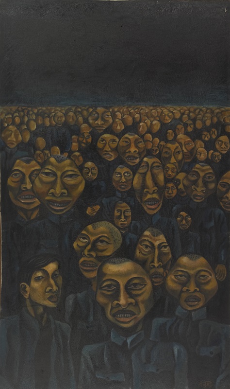 何旸 我们与偶像同在（右联） 布面油画 60×120cm 1987