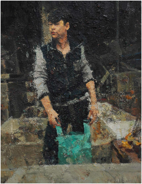 孙景刚 《客居杭州》之三 布面油画 100 x 80 cm