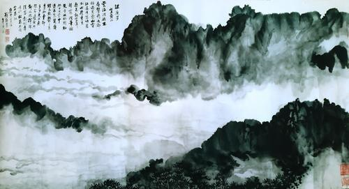 刘海粟《满庭芳（泼墨黄山）》，68cm×137cm，国画，1980年，中国美术馆藏