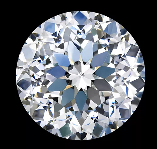 “LOVE100”钻石切工示意图及实物图