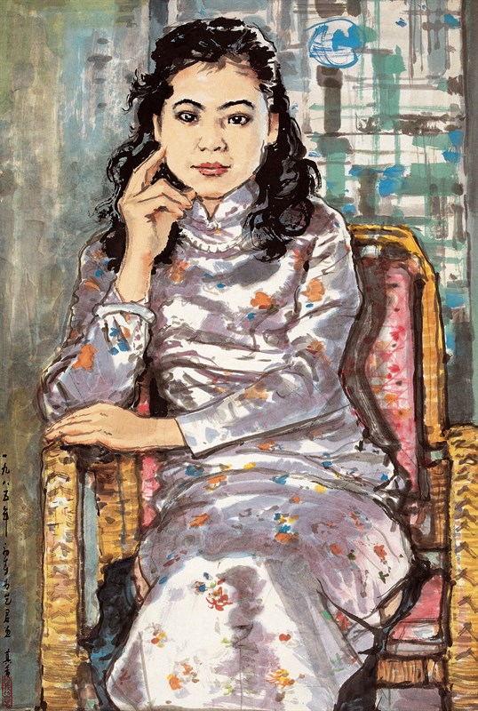 宗其香《艺君像》中国画 纸本水墨设色93×63cm 1985 中国美术馆藏