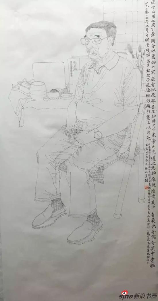 束新水《人物线描课稿》68×138cm