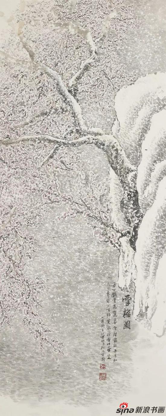 雪梅图 152cm×60cm