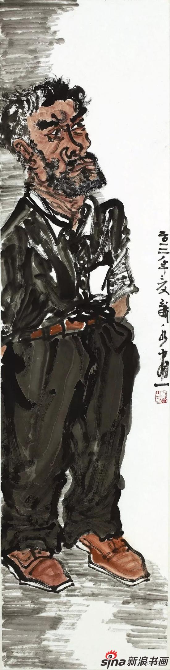 束新水丨边民系列 34×138cm