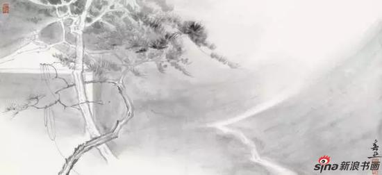 刘春 《亭·雪》 纸本水墨 35cmx75cm