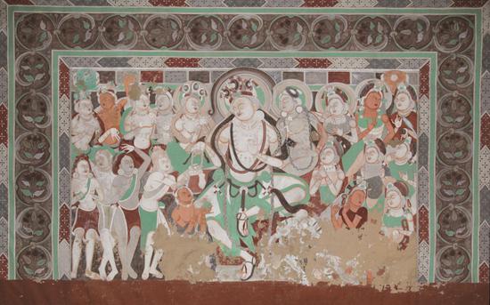 《娱乐太子图》，克孜尔石窟第118窟，214.7 X 335厘米，约公元3世纪，吴俊生临摹