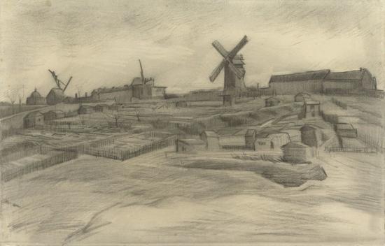 梵高，《蒙马特山》，1886。图片：courtesy of Van Gogh Museum Amsterdam （Vincent van Gogh Foundation）