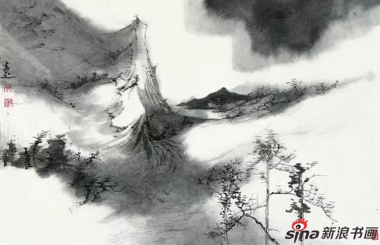 刘春 《 意与山叠系列之八》 纸本水墨 60cmx47cm