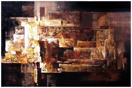 马俊营作品 《建构系列—争锋》120cm×75cm 2009年