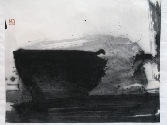 　　(Feeling No1)，ink-painting on rice paper，zhenghui lan，57cmx69cm,2010觉系列之十八，宣纸水墨装镜框，57cmx69cm,2010