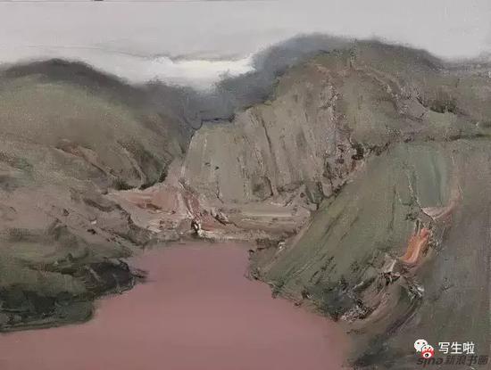 《群山环绕红河谷》布面油画60cm×80cm2015年
