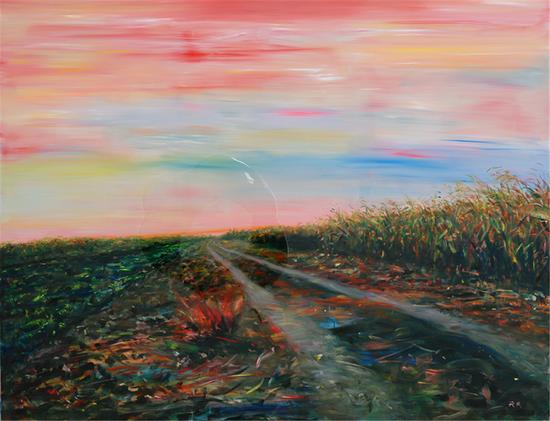 李天元《 路road》 145x220cm 布面油画 2007