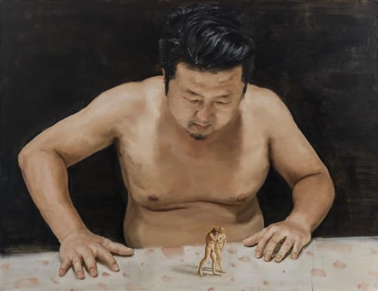 张贯宇《观察》布面油画220x160cm  2014年