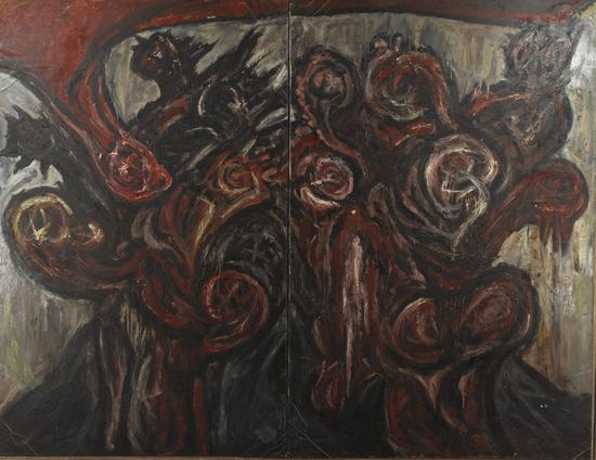 龚建庆 未来的腐朽 布上油画 82×182cm 1991