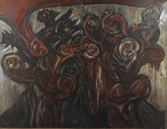 龚建庆 未来的腐朽 布上油画 82×182cm 1991