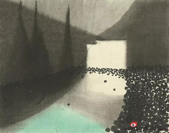 山水 Landscape / 70 x 55.5cm / 紙本設色 Ink and color on paper / 2017