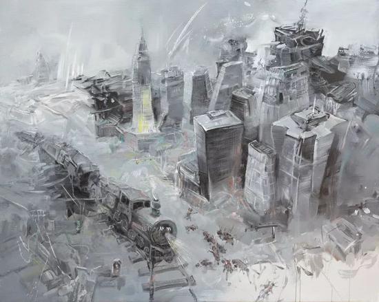 掠过都市的边际 150cm×120cm 布面油画 2015