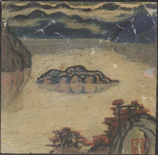 《山雨欲来》布面油画 48x45CM 1972年