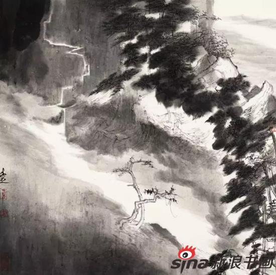 刘春 《意在云峰石迹间》 纸本水墨 68cmx68cm