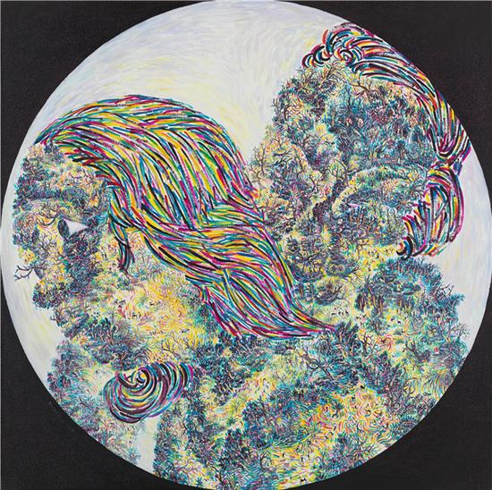 杨丙亮《童年往事No.13》100x100cm 布面油画 2017_0003