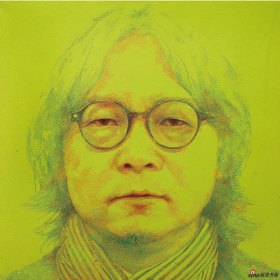 朋友(二) 亚麻布上彩色油性笔 150cm×150cm 2011年,陶惠平